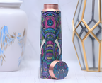 Elephant Design Printed Copper Bottle Enamel Leak Proof Capacity 1000 ML