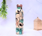 Pure Copper Nature Printed Water Bottle with Leak Proof Capacity 1000 ML